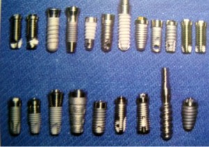 various screw shape implants